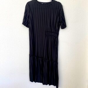 Zara Black Pleated Dress